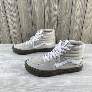 Vans Skate Sk8-Hi Oatmeal Dark Gum Tan High Top Skate Shoes Sneakers Mens Sz:6.5